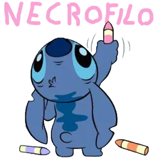 🐨 521a07a3 Stitch NECROFILIA stitch, disney, aanstootgevend, geanimeerd, cartoon, middelvinger telegram sticker