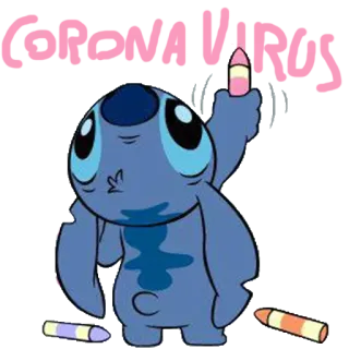👾 73e9069f Stitch CRAYON VIRUS Stitch, krijt, virus, Disney, alien, cartoon telegram sticker