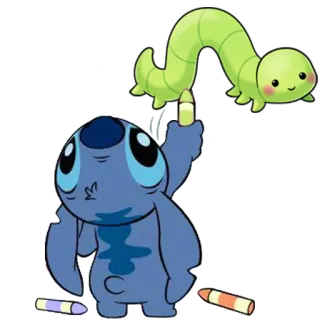 🐛 7d03e65c Stitch Stitch, Lilo en Stitch, schattig, cartoon, kleurpotloden, alien telegram sticker