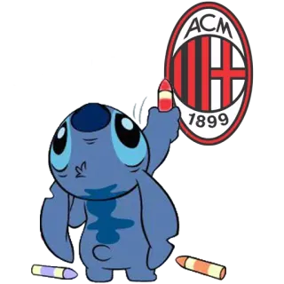 ⚽️ 9033c5fb Stitch stitch, tekenfilmfiguur, middelvinger, ac milan telegram sticker
