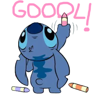 ⚽️ b428a745 Stitch booq4 Stitch, Disney, cartoon, schattig, kleurpotloden, Lilo & Stitch telegram sticker