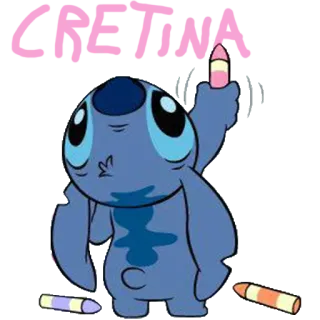 🐨 b79423d2 Stitch CREATINA Stitch, Lilo & Stitch, krijt, schattig, Disney, cartoon, creatief telegram sticker