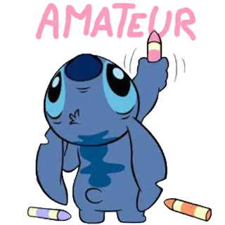 🐨 ccd69a38 Stitch AMATEUR Stitch, Lilo & Stitch, Cartoon, Alien, Schattig, Amateur telegram sticker