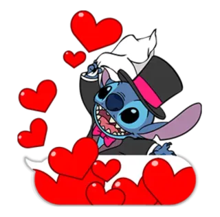 ❤ 29837cd7 Stitch disney, imut, cinta, kartun, hati telegram sticker
