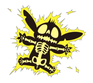 😨 43c176cf Stitch Alien, Lilo & Stitch, Kartun, Listrik, Kerangka telegram sticker