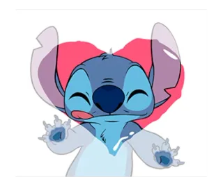 ❤ 4d412956 Stitch imut, disney, kartun, hati telegram sticker