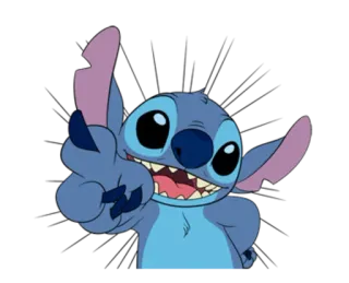 👍 7f5db54b Stitch Lilo & Stitch Alien, Kartun, Disney, Jari tengah, Menyinggung telegram sticker