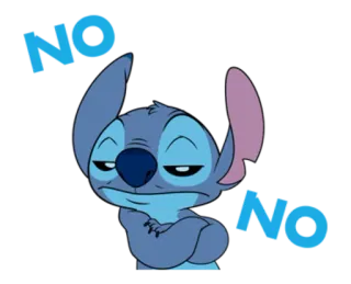 🚫 98a26205 Stitch NO NO disney, kartun, alien, biru, lilo and stitch telegram sticker