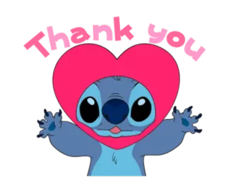 🙏 c4afedf0 Stitch Thank You terima kasih, stitch, disney, hati, imut, animasi telegram sticker