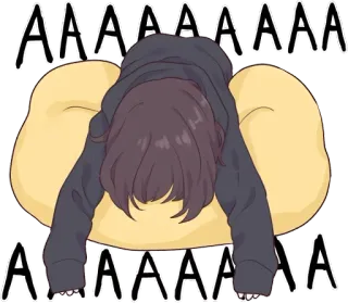 😑 58e585fa AAAAAAAAAAAA 动漫, 女孩, 哭泣, 悲伤, 情绪化, 压力, 枕头 telegram sticker