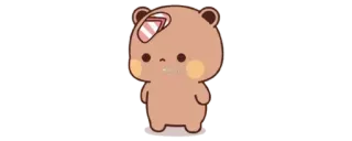 😶 e526f01e น่ารัก, หมี, การ์ตูน, สติกเกอร์, ผ้าพันแผล telegram sticker