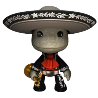 🎩 745614fd Sackboy LittleBigPlanet Mariachi, Sackboy, LittleBigPlanet, messicano, tromba, sombrero telegram sticker