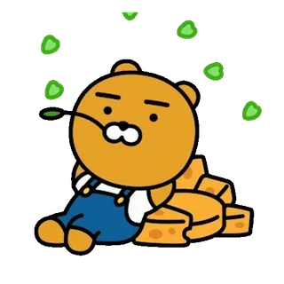 💬 3d61b11a Ryan Kakao Friends, orso, cartone animato, personaggio, Ryan telegram sticker