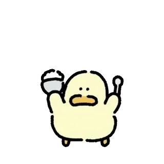 💬 2c4e6be1 เป็ด, การ์ตูน, อาหาร, น่ารัก, สัตว์, ข้าว whatsapp sticker