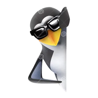 😎 3e4764e9 企鹅, 眼镜, 酷, 动物, 鸟 telegram sticker