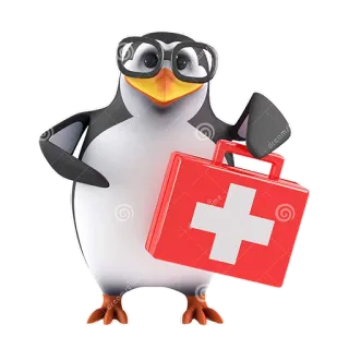 👷 86c2e45b 企鹅, 急救, 医疗, 医生, 卡通, 动物, 眼镜, 健康 telegram sticker