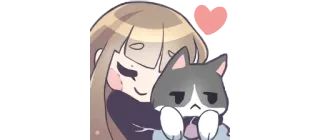 😘 0ce1a2c9 kucing, gadis, peluk, imut, kawaii telegram sticker
