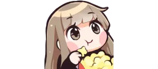 🍿 634df2ee Anime, Chibi, Makan, Popcorn, Kawaii telegram sticker