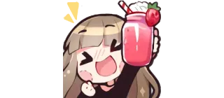 🍹 806dbf49 Anime, Stroberi, Jus, Lucu, Senang telegram sticker