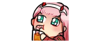 🧃 86e975bc Zero Two Darling in the Franxx Anime, Zero Two, Darling in the Franxx, Imut, Makan telegram sticker