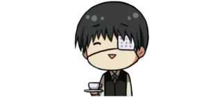 ☕ deadaf76 Ken Kaneki Tokyo Ghoul Anime, Ghoul, Chibi, Ken, Kaneki, Imut telegram sticker