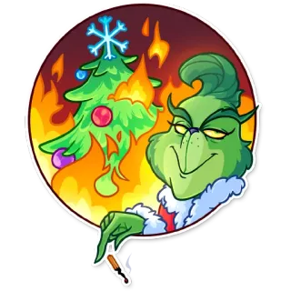 🎄 14ac8e07 Grinch Weihnachten, Grinch, Feiertag, Cartoon, Bösewicht telegram sticker