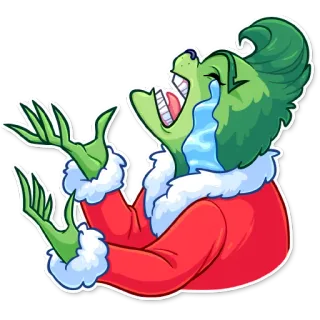 😭 6647374b Grinch Grinch, Cartoon, Figur, Weihnachten, Weinend, Lachend telegram sticker