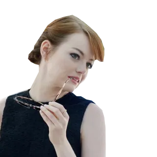 😑 3539b53e Emma Stone Emma Stone, actress, celebrity, glasses, portrait telegram sticker