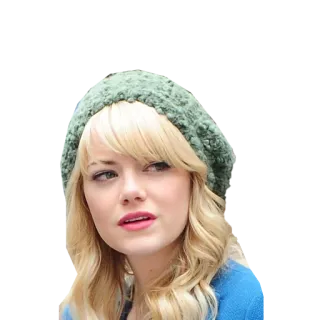 👒 6e463f5b Emma Stone actress, celebrity, person, portrait, woman, hat telegram sticker