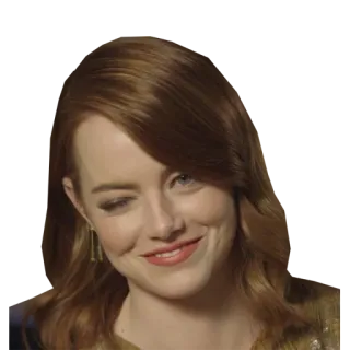 😜 80d31de6 Emma Stone, actress, celebrity, woman, portrait, face, headshot telegram sticker
