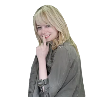 😼 85b7b9c0 Emma Stone actress, celebrity, portrait, woman, blonde hair, shhh telegram sticker