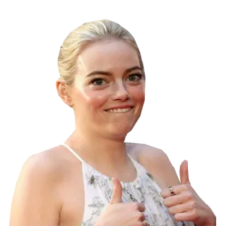 👍 94d24917 Emma Stone thumbs up, actress, celebrity, portrait, blonde telegram sticker