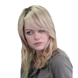 😒 c873c74d Emma Stone actress, celebrity, woman, portrait telegram sticker