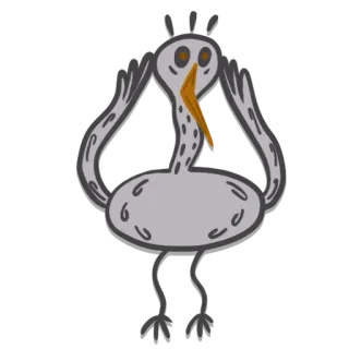 😱 0d6d80ca oiseau, animal, pélican, dessin animé, autocollant, drôle telegram sticker