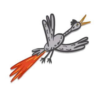 🔥 23c2e13b oiseau, feu, volant, dessin animé, flammes, créature mythique telegram sticker