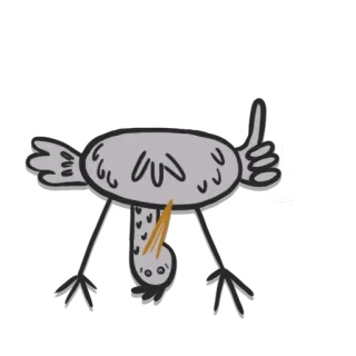 👍 27143b5d oiseau, dessin animé, animal, humour, autocollants telegram sticker