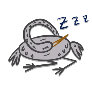 😴 8a5c032f Zzz dormir, oiseau, endormi, dessin animé, zzz telegram sticker