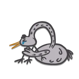 😢 9386e113 oiseau, triste, pleurs, détresse, animal, dessin animé telegram sticker