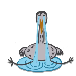 😭 eea1244d pleurs, triste, oiseau, larmes, dessin animé, émotion telegram sticker