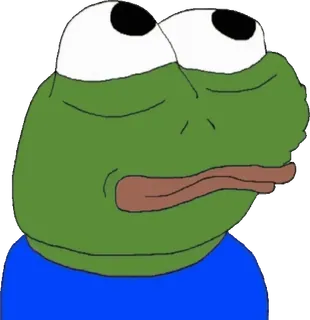 ☝️ 258c024a Pepe the Frog pepe, grenouille, mème, culture web, dessin animé, triste, personnage telegram sticker