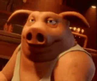 👎 7a0b8c74 cochon, animal, dessin animé telegram sticker