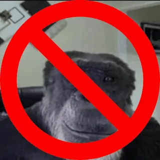 🐵 a2005e2f Gorille, Animal, Interdit, Prohibé, Cercle telegram sticker