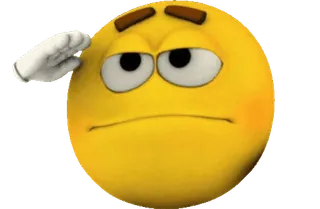 🫡 dbc7b8bb émoticône, salut, emoji, jaune, dessin animé, expression telegram sticker