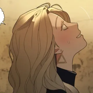 😀 0e3c8c4a femme, blonde, boucles d'oreilles, portrait, animé, manga telegram sticker