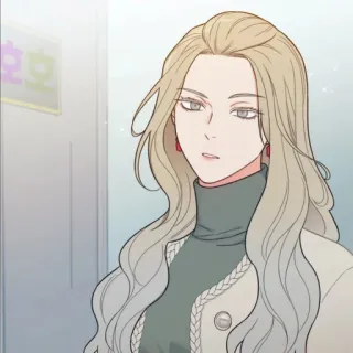 🤨 23121178 femme, portrait, blonde, animé, illustration telegram sticker