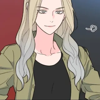 😎 64d76bdc femme, animé, dessin animé, personne, cheveux blonds telegram sticker
