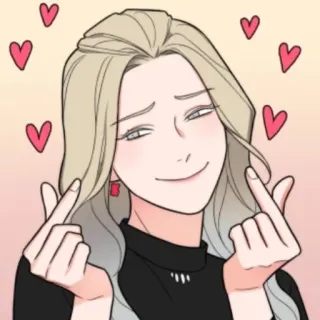 ❤️ b1acee56 Anime, Fille, Coeurs, Mignon, Amour, Coeur Coréen, Dessin animé telegram sticker