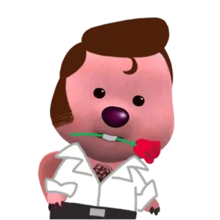 💬 e15af8b2 мультфильм, роза, персонаж, приветствие whatsapp sticker