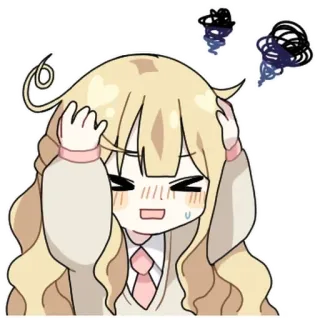 💬 e962ff21 애니메이션 여자, 스트레스, 걱정, 혼란, 생각, 불안 telegram sticker