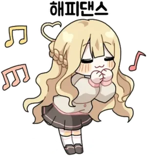 💬 03f5a006 해피댄스 Anime Mädchen, Fröhlich, Tanzend, Süß, Musiknoten whatsapp sticker